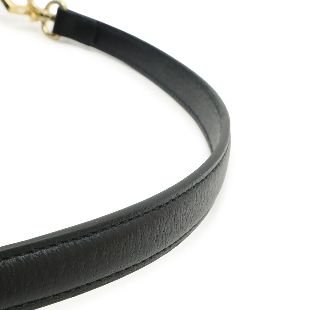 Gucci Adidas Collaboration Horsebit Shoulder Bag 2-Way Clutch Leather Black — view 5