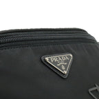 Prada Re-Nylon Logo Triangle Belt Bag Waist Pouch Hip Nylon Nero Black Silver — view 7