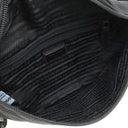 Prada Re-Nylon Logo Triangle Belt Bag Waist Pouch Hip Nylon Nero Black Silver — view 6