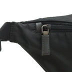 Prada Re-Nylon Logo Triangle Belt Bag Waist Pouch Hip Nylon Nero Black Silver — view 5