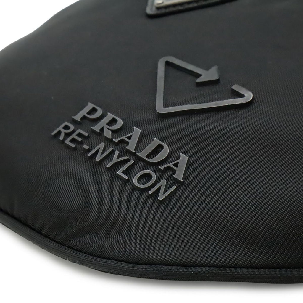 Prada Re-Nylon Logo Triangle Belt Bag Waist Pouch Hip Nylon Nero Black Silver — view 3