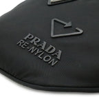 Prada Re-Nylon Logo Triangle Belt Bag Waist Pouch Hip Nylon Nero Black Silver — view 3