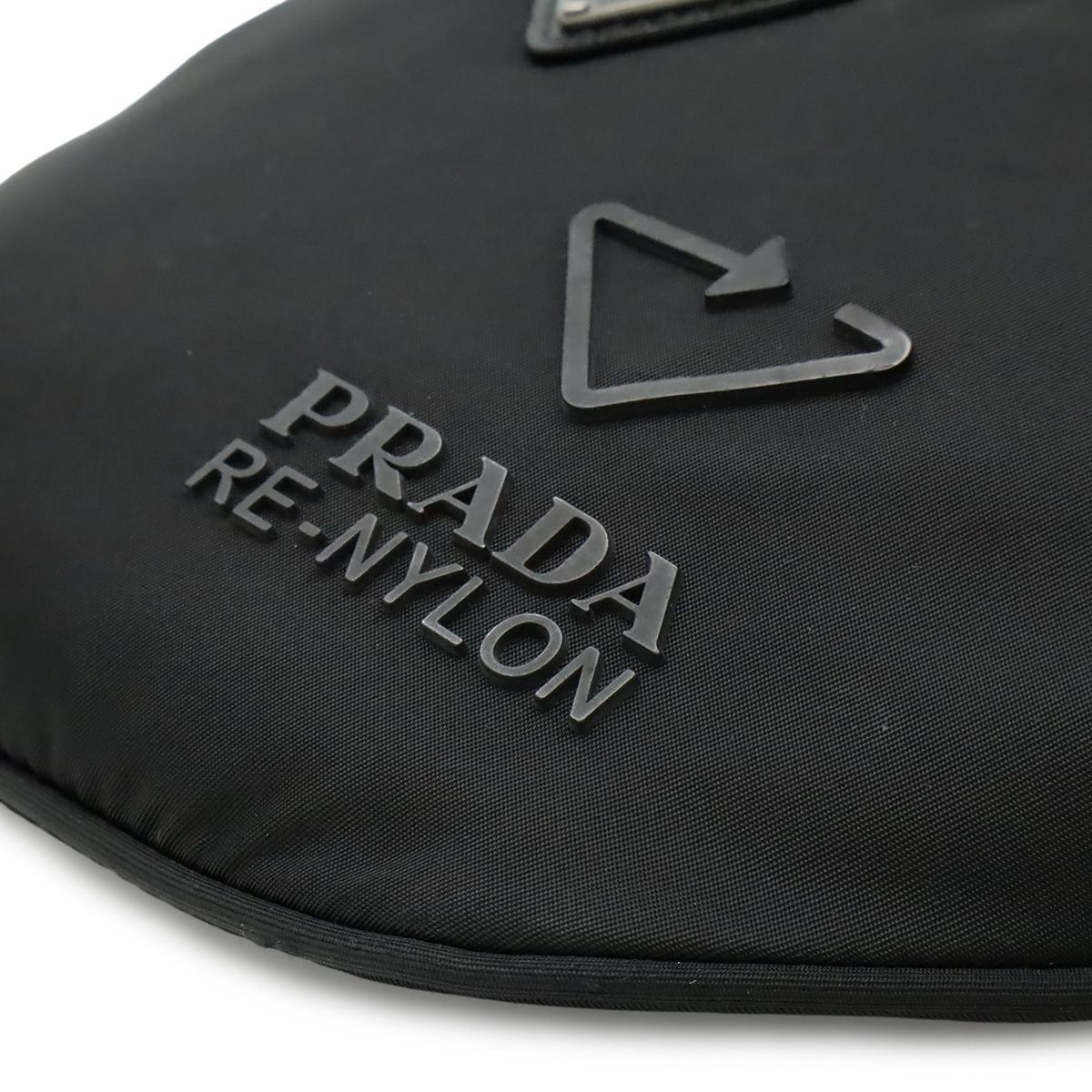 Prada Re-Nylon Logo Triangle Belt Bag Waist Pouch Hip Nylon Nero Black Silver — view 3