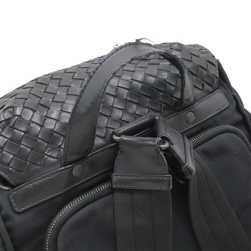 Bottega Veneta Intrecciato Backpack Nylon Leather Black — view 5