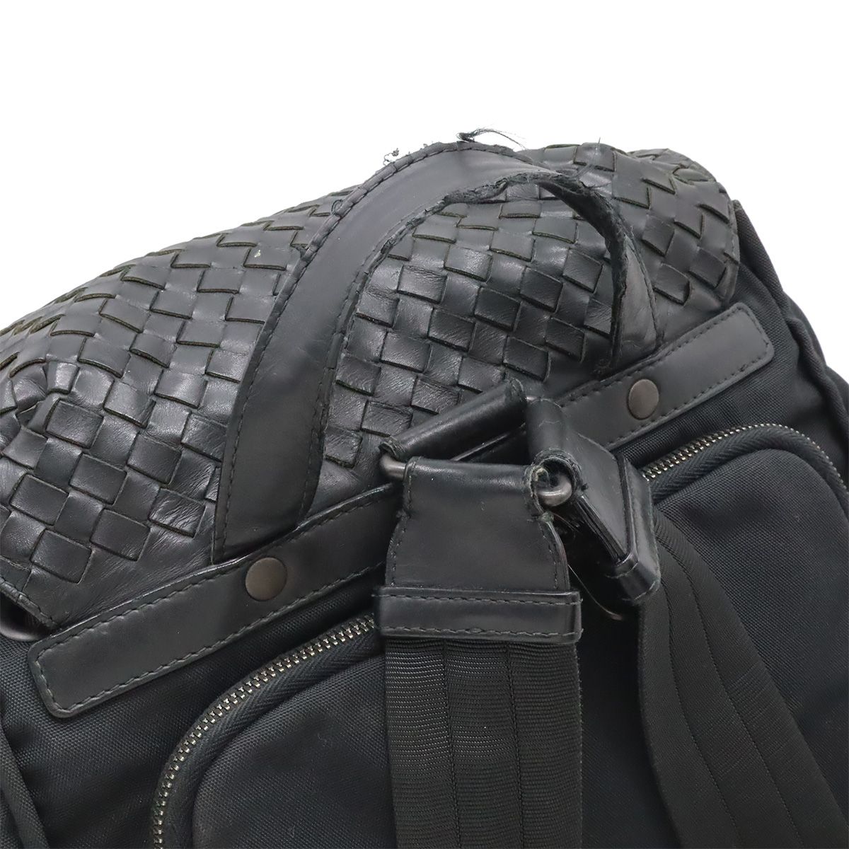 Bottega Veneta Intrecciato Backpack Nylon Leather Black — view 5