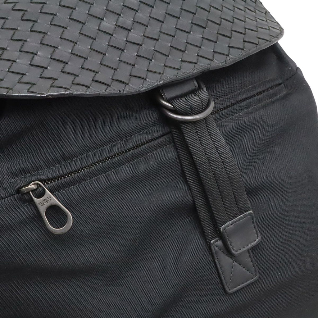 Bottega Veneta Intrecciato Backpack Nylon Leather Black — view 9