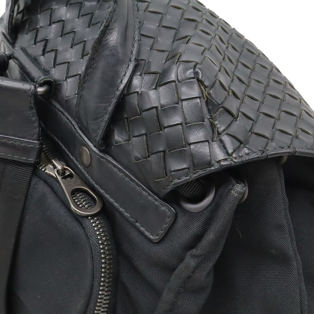 Bottega Veneta Intrecciato Backpack Nylon Leather Black — view 4