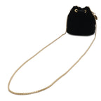 Prada Triangle Logo Velvet Mini Pouch Multi Drawstring Chain Shoulder Nero Black — view 2