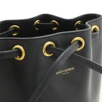 Saint Laurent Paris YSL Yves Emmanuel Bucket Bag 2-Way Shoulder Leather Black — view 9