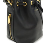 Saint Laurent Paris YSL Yves Emmanuel Bucket Bag 2-Way Shoulder Leather Black — view 8