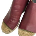 Celine Sandals 36 Red Espadrille Wedge Sole Leather — view 6