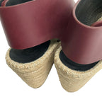Celine Sandals 36 Red Espadrille Wedge Sole Leather — view 7