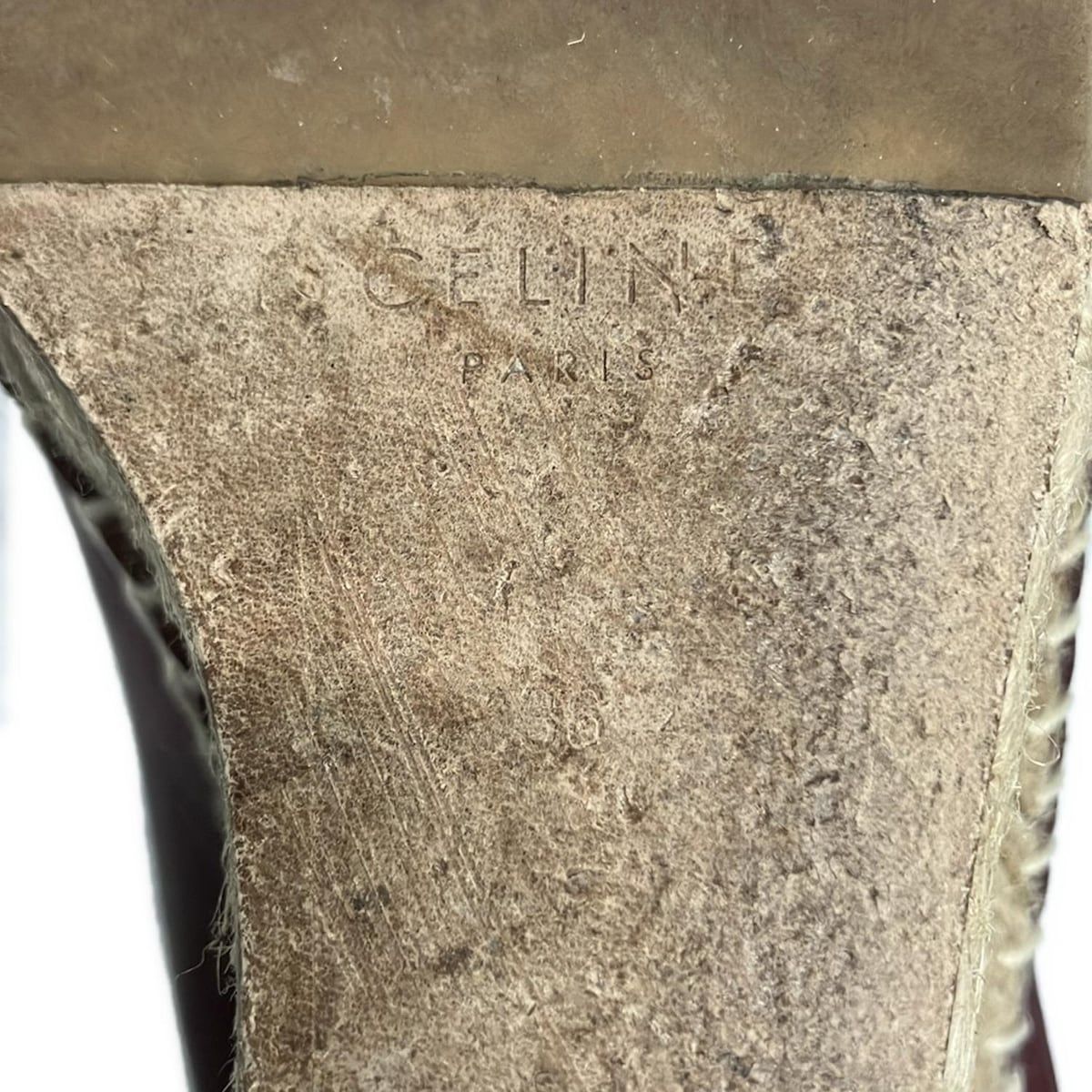 Celine Sandals 36 Red Espadrille Wedge Sole Leather — view 9
