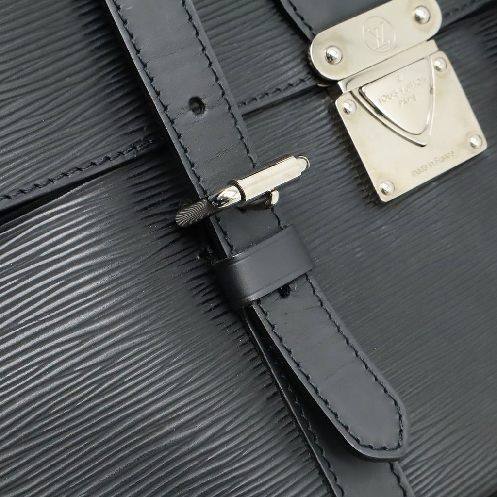 Louis Vuitton Epi Segur MM Shoulder Bag Leather Noir Black Silver — view 8