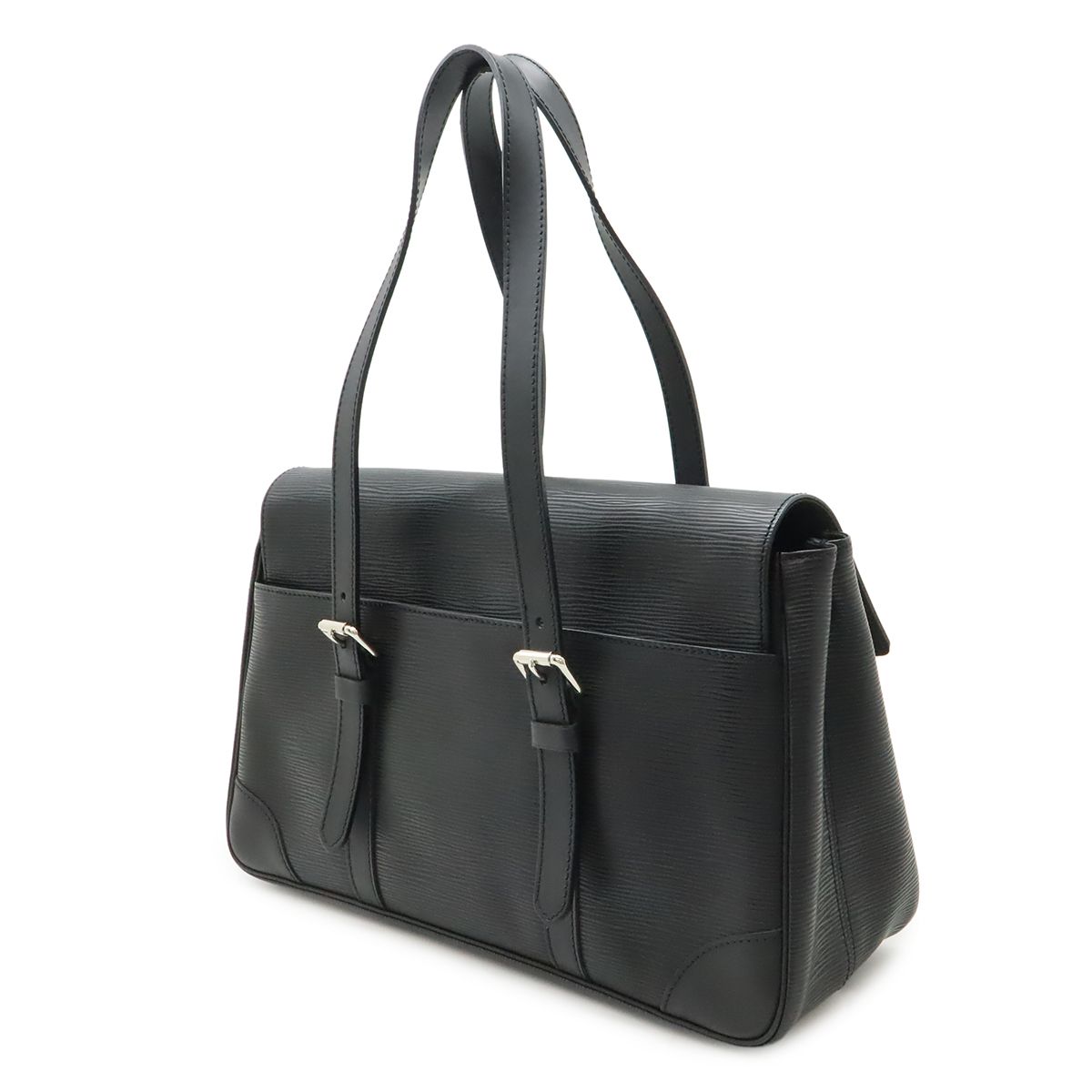 Louis Vuitton Epi Segur MM Shoulder Bag Leather Noir Black Silver — view 2