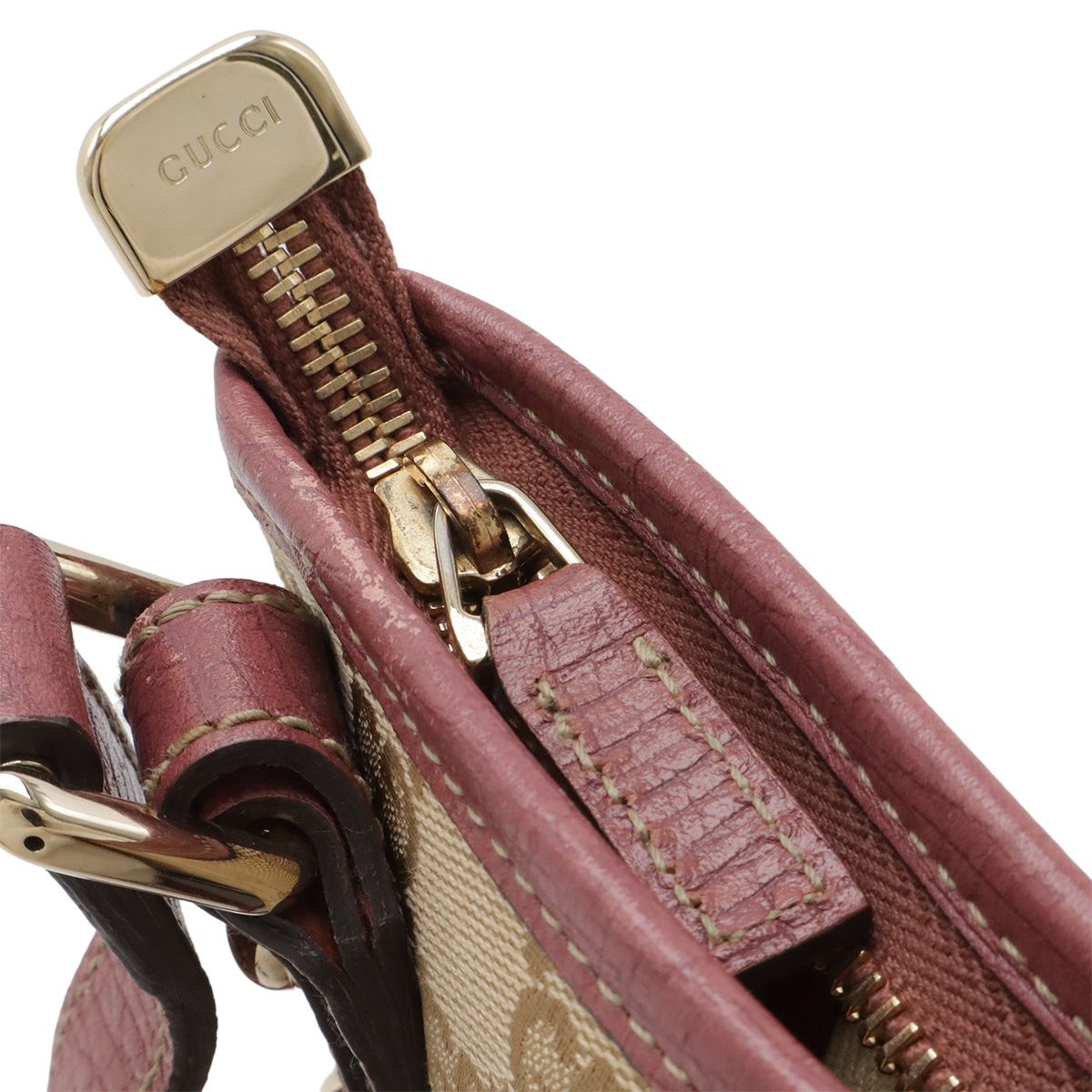 Gucci GG Canvas Sherry Line Shoulder Bag Crossbody Butterfly Charm Leather — view 5