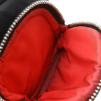 Prada Triangle Logo Mini Boston 2-Way Shoulder Bag Nylon Nero Black Red — view 9