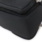 Prada Triangle Logo Mini Boston 2-Way Shoulder Bag Nylon Nero Black Red — view 3