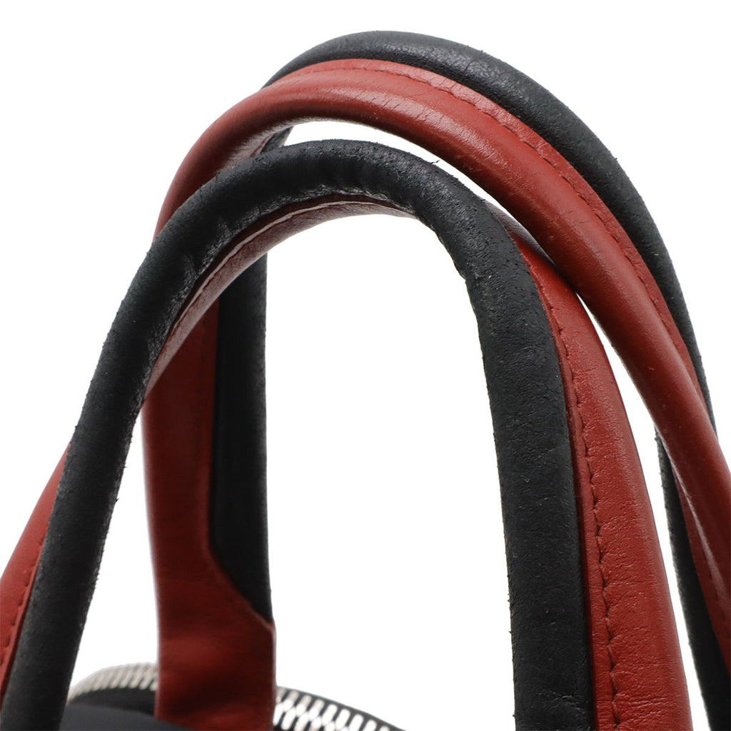 Prada Triangle Logo Mini Boston 2-Way Shoulder Bag Nylon Nero Black Red — view 7