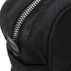 Prada Triangle Logo Chain Shoulder Bag Quilted Nylon Nero Black Silver — view 4