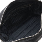 Prada Triangle Logo Chain Shoulder Bag Quilted Nylon Nero Black Silver — view 7