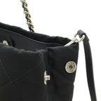 Prada Tessuto Triangle Logo Chain Shoulder Bag 2-Way Quilted Nylon Nero Black — view 5