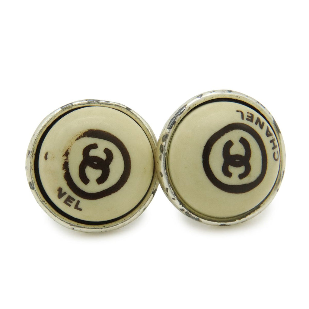 Chanel CC Logo Earrings Round — view 4