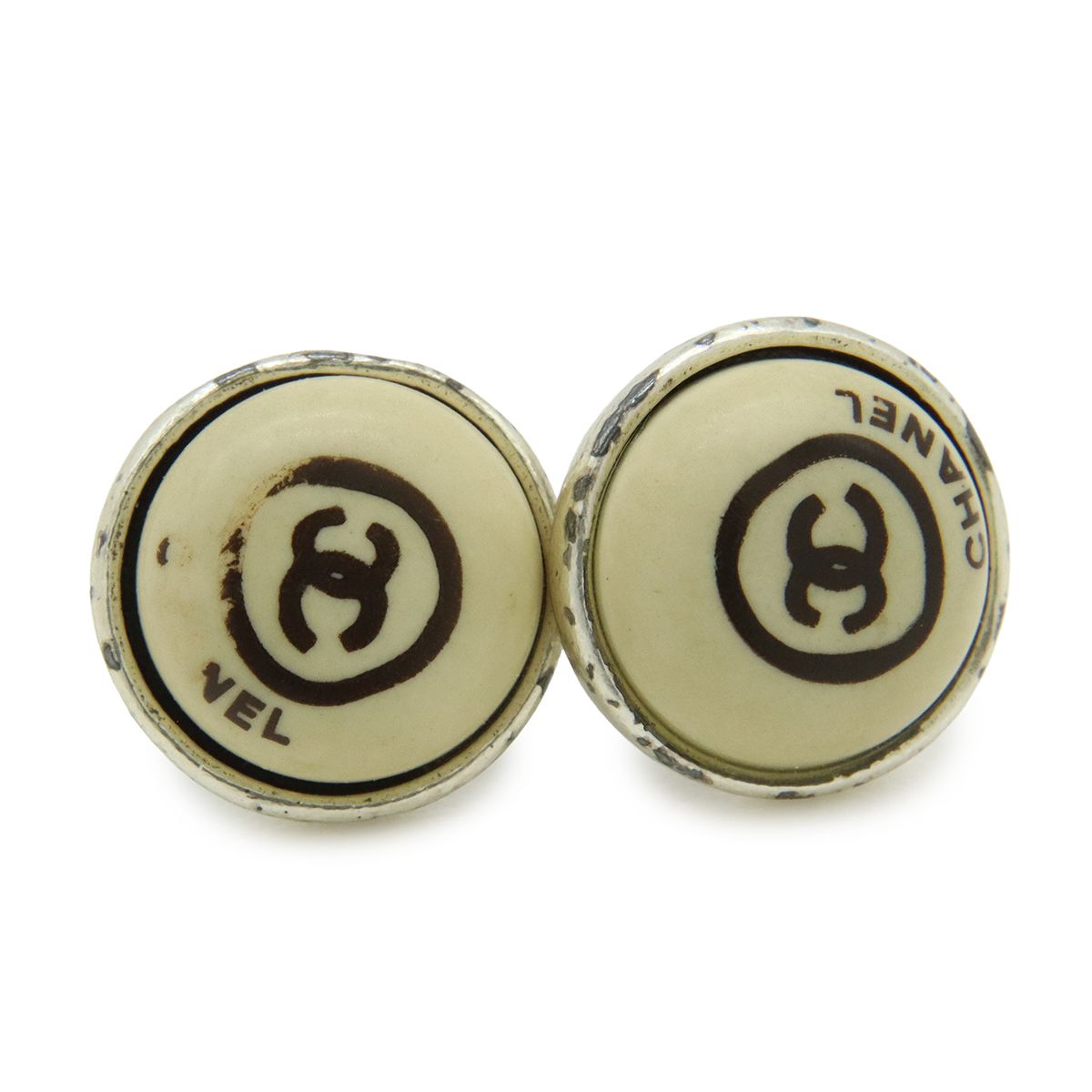 Chanel CC Logo Earrings Round — view 4