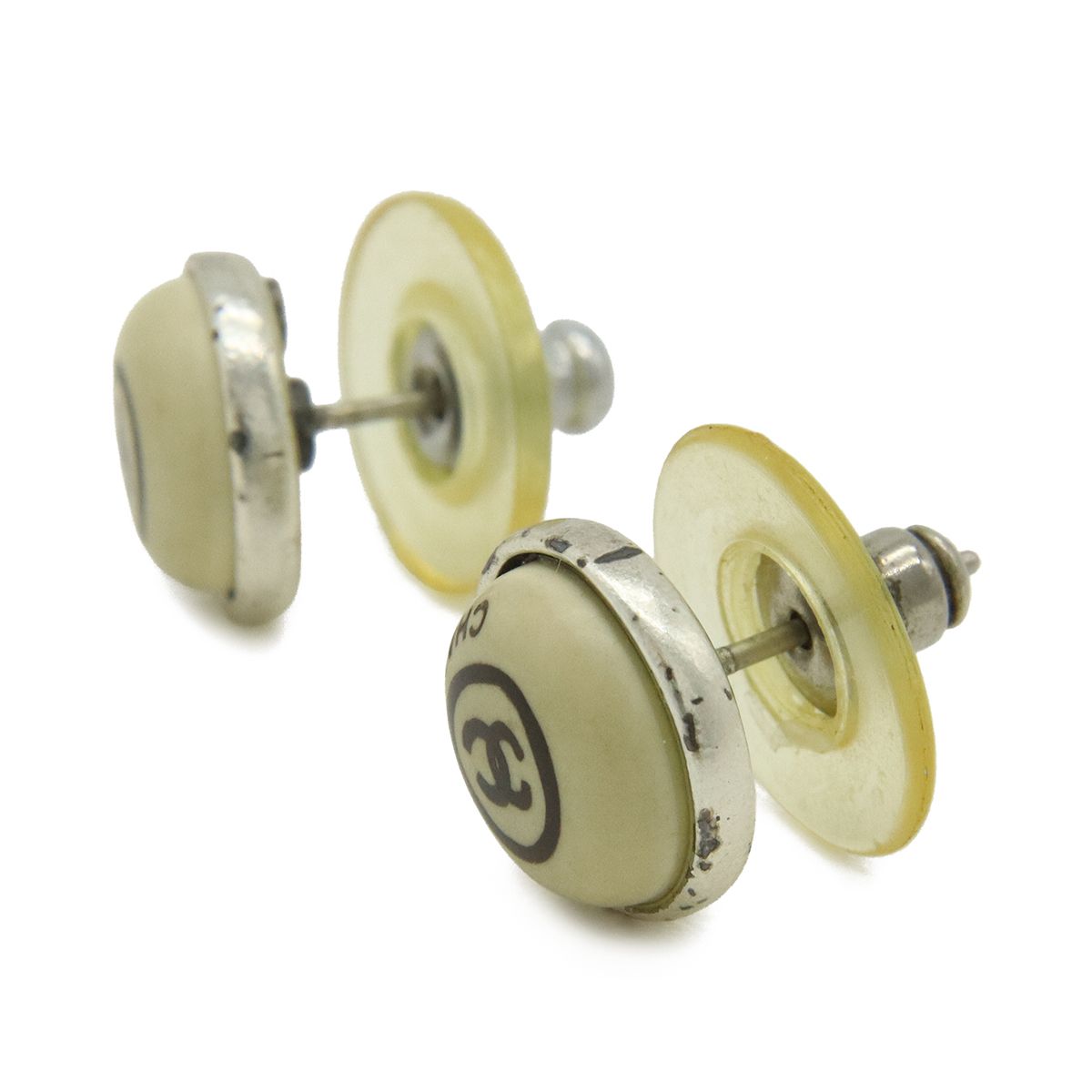 Chanel CC Logo Earrings Round — view 2