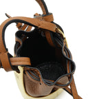 Loewe Balloon Necklace Pendant Motif Mini Bag Drawstring Leather Brown Gold — view 7