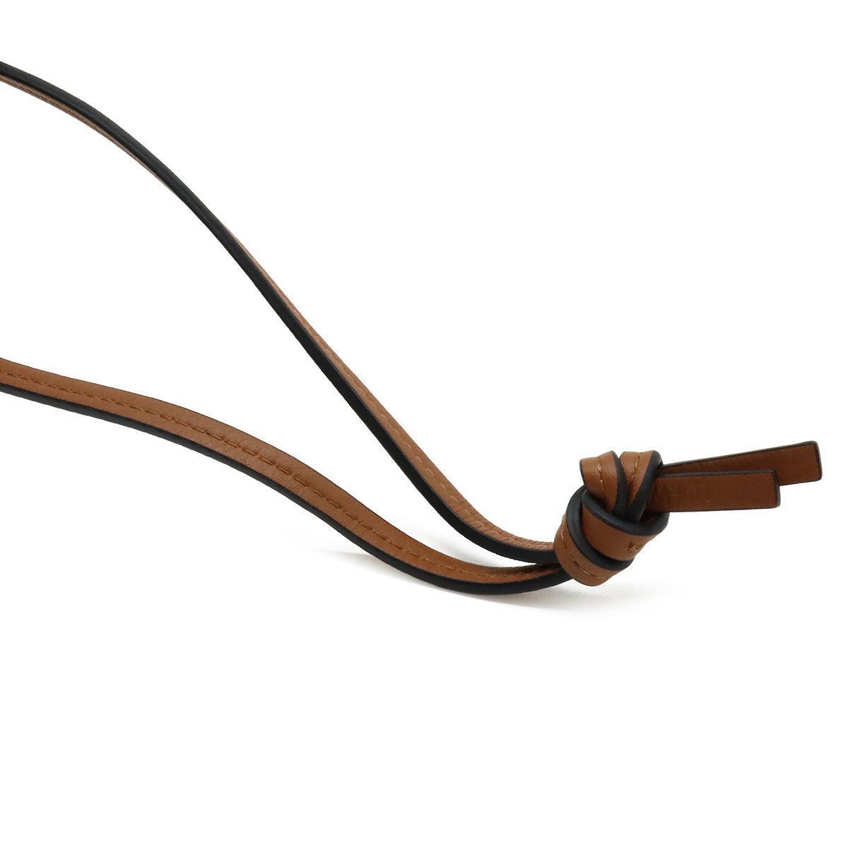Loewe Balloon Necklace Pendant Motif Mini Bag Drawstring Leather Brown Gold — view 6