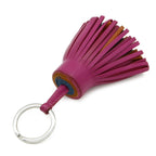Hermes Carmen Key Ring Key Holder Fringe Tassel Charm Any Milo Leather Rose — view 2