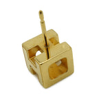 Hermes Cage Ash Cube H Logo Earrings Black Gold — view 4