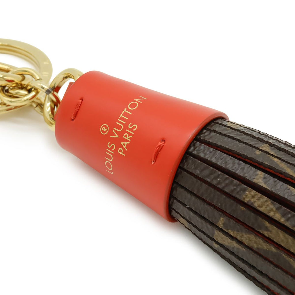 Louis Vuitton Monogram Key Holder Tassel Fringe Bag Charm Rouge Red — view 3