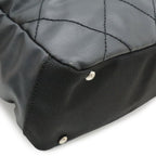 Chanel Paris Biarritz Tote PM Shoulder Bag Leather Black Silver — view 3