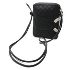 Chanel Cambon Line CC Logo Pochette Shoulder Bag Crossbody Soft Calf Black White — view 2