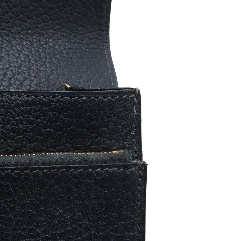 Hermes Pochette Jet Clutch Business Fjord Leather Navy Gold — view 8