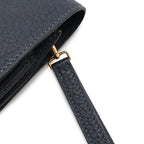 Hermes Pochette Jet Clutch Business Fjord Leather Navy Gold — view 4