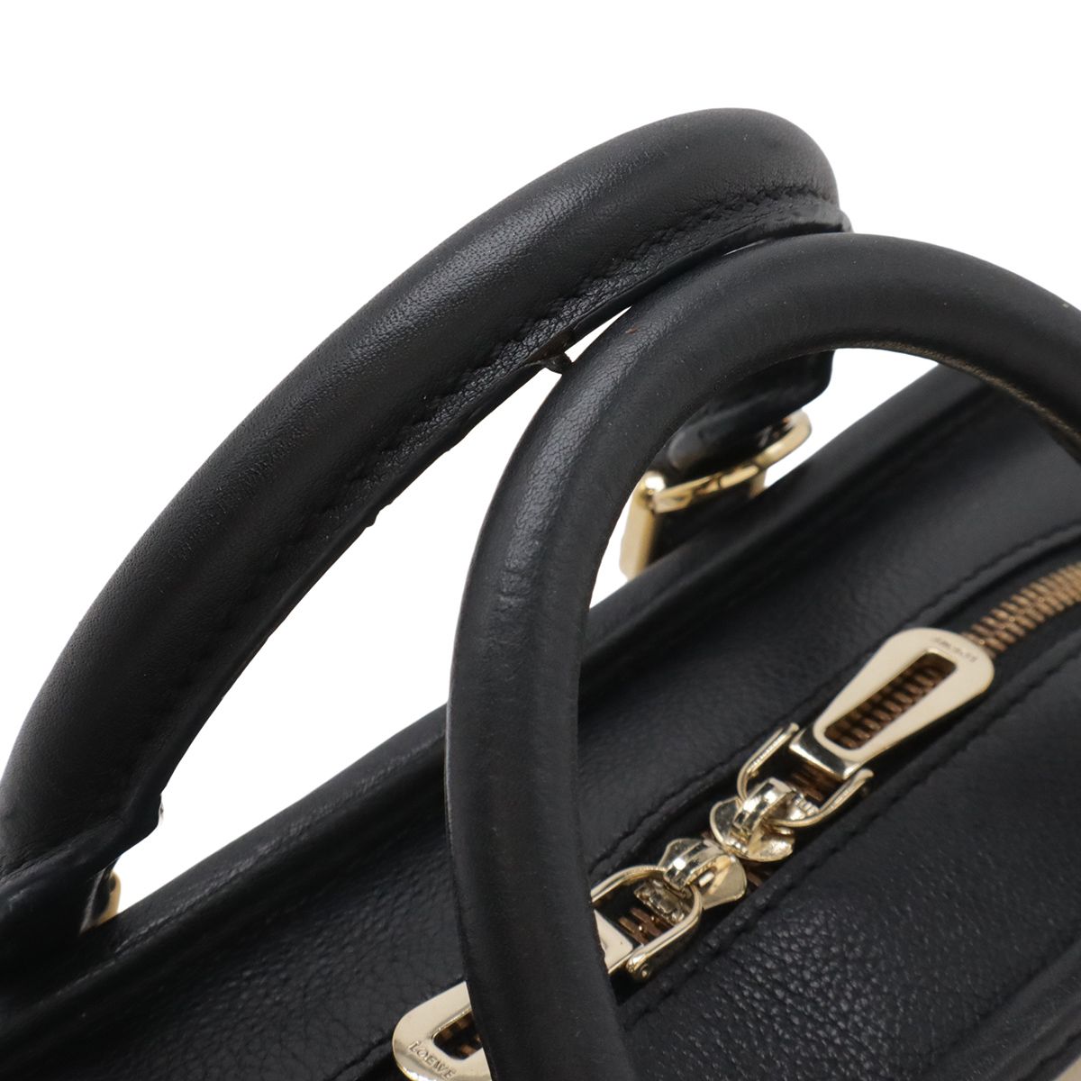 Loewe Amazona 23 Anagram Mini Boston Bag 2-Way Crossbody Leather Grey Black Gold — view 5