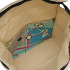 Chanel Paris Map Cruise Line Eiffel Tower Tote Shoulder Bag Canvas Sequin Blue — view 7