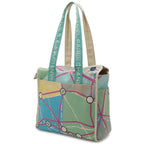 Chanel Paris Map Cruise Line Eiffel Tower Tote Shoulder Bag Canvas Sequin Blue — view 2