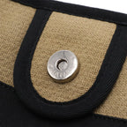 Chanel Deauville Line Tote MM Shoulder Bag Chain Canvas Leather Beige Black — view 8