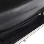 Chanel 25 CC Logo Chain Shoulder Bag Leather Black Ivory Antique Silver — view 6