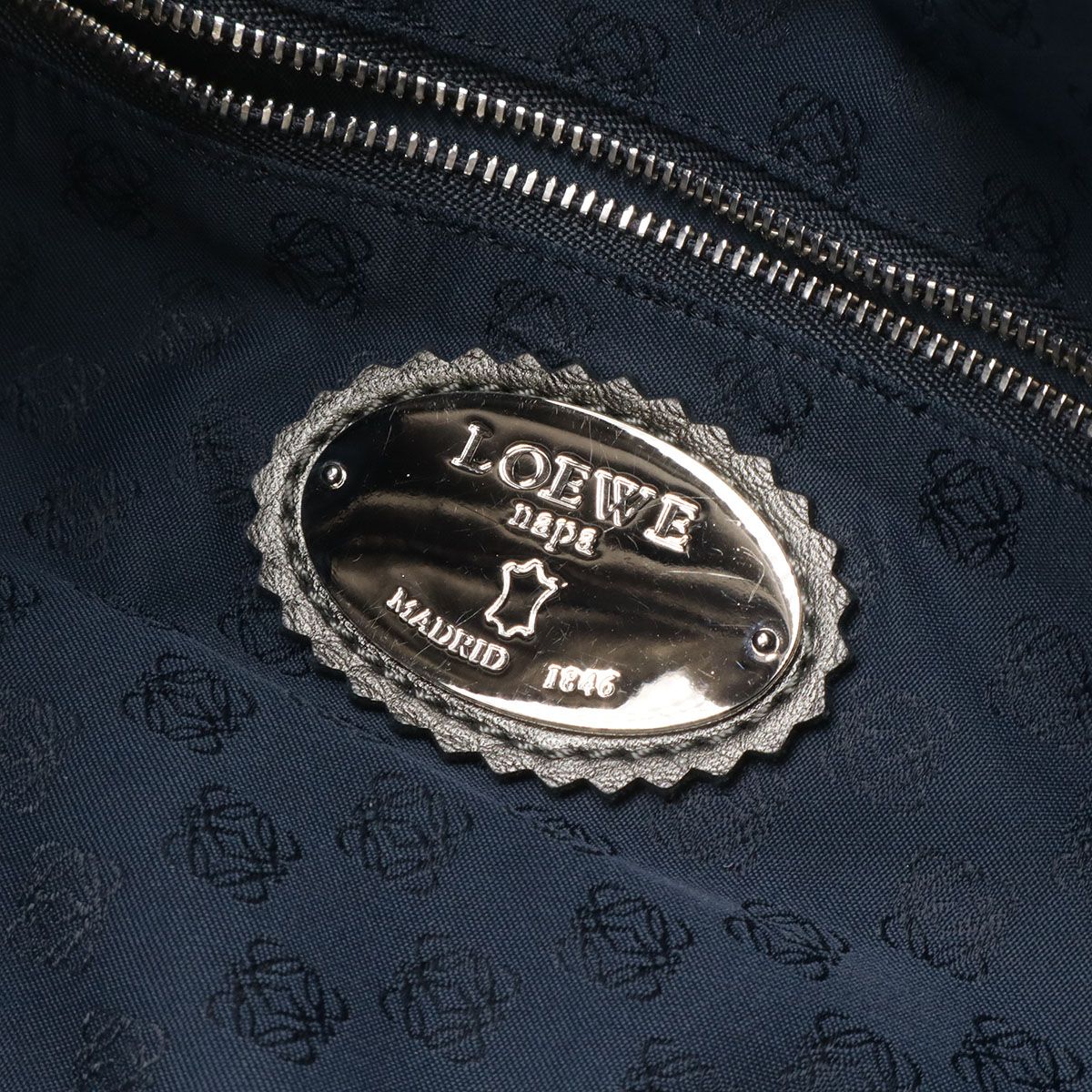 Loewe Viento 30 Anagram Shoulder Bag Fringe Charm Nappa Leather Metallic Silver — view 8