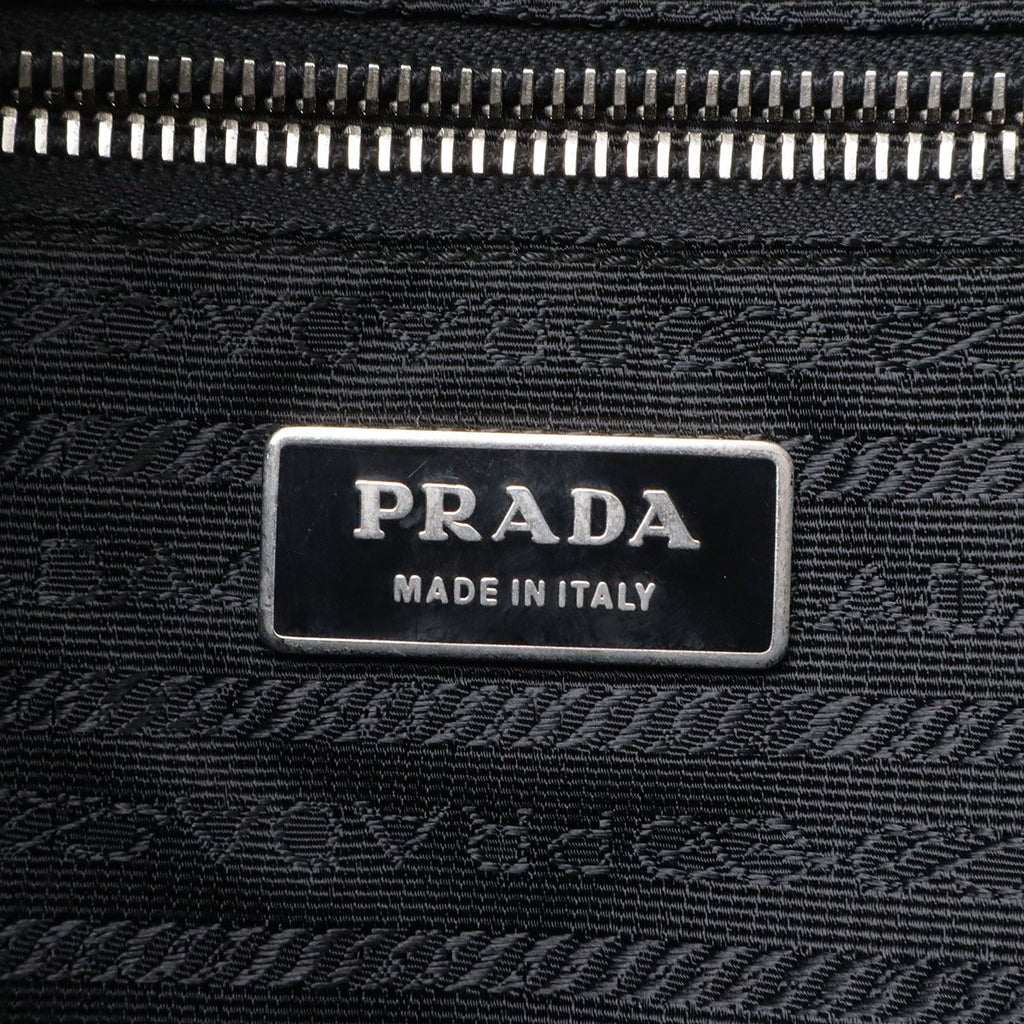 Prada Flower Floral Pattern Rose Tote 2-Way Shoulder Bag Nylon Nero Black Blue — view 9