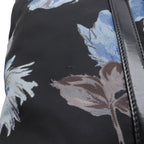 Prada Flower Floral Pattern Rose Tote 2-Way Shoulder Bag Nylon Nero Black Blue — view 4