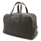 Hermes Victoria 43 Boston Bag Travel Purse Taurillon Clemence Leather Dark Olive — view 2