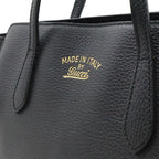 Gucci Swing Tote Shoulder Bag Leather Black — view 9