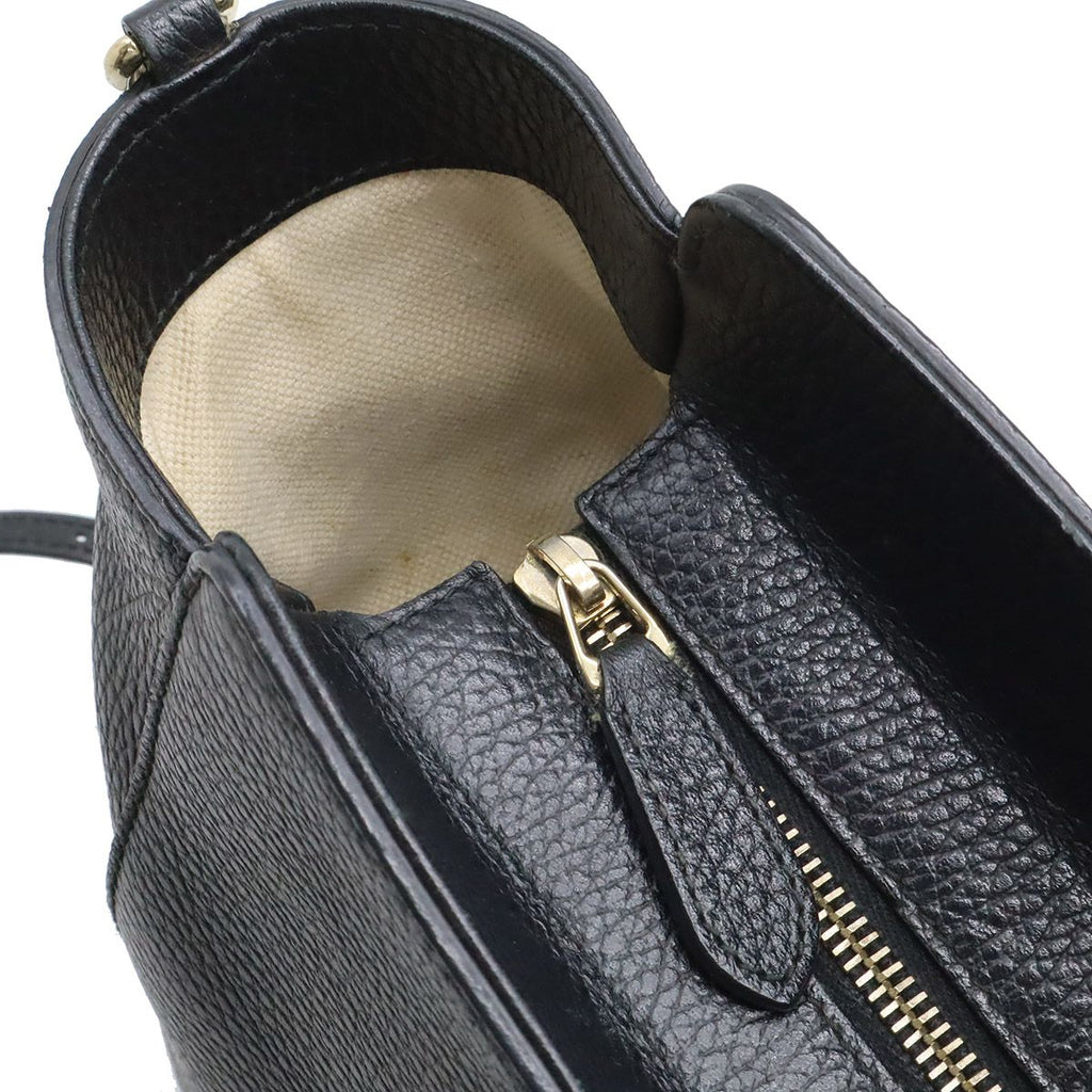 Gucci Swing Tote Shoulder Bag Leather Black — view 5