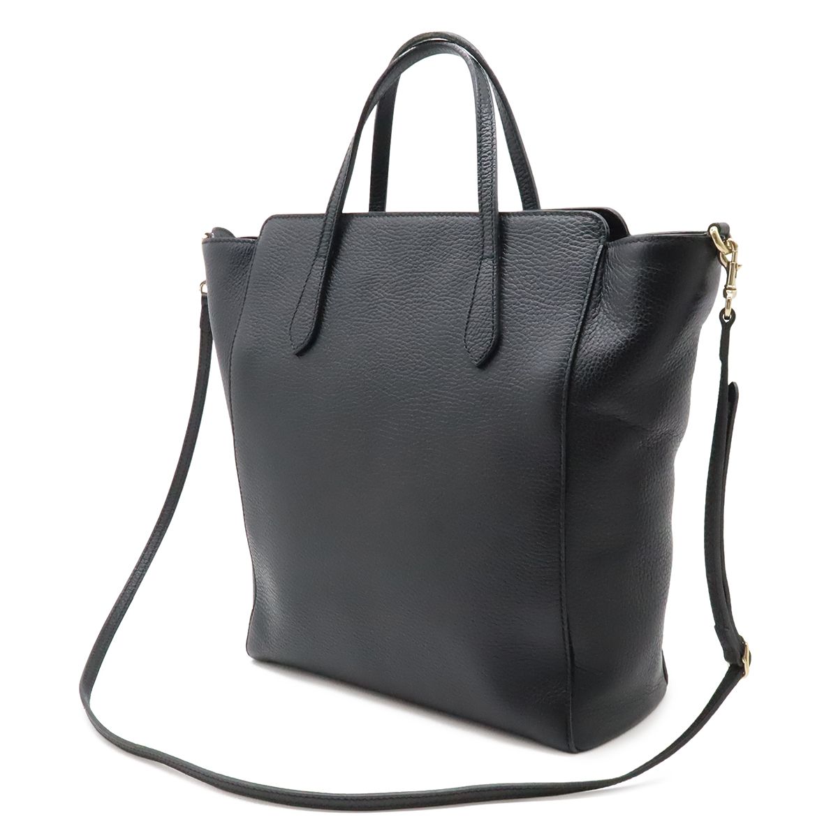 Gucci Swing Tote Shoulder Bag Leather Black — view 2